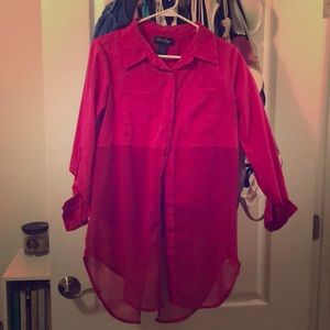 Magenta Colored Sheer Top